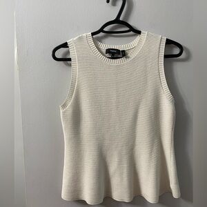 Theory Women's Ribbed Cream Tank Top